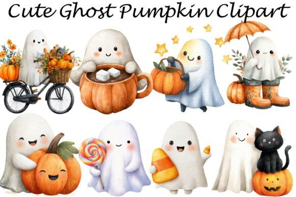 Download Cute Ghost Pumpkin Clipart - Premium Resources