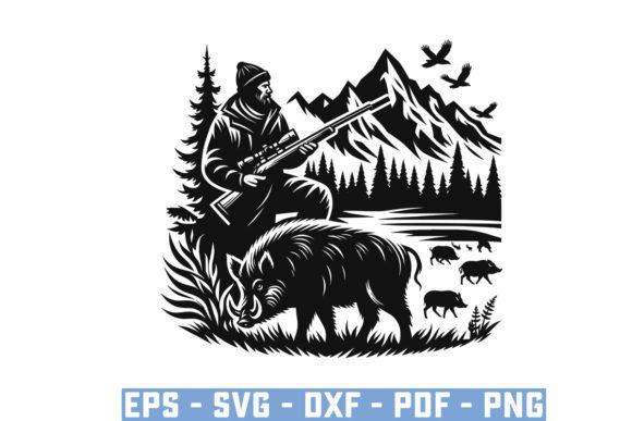 Download Wild Boar Hunter Pig Silhouette Bundle - Boar Collection