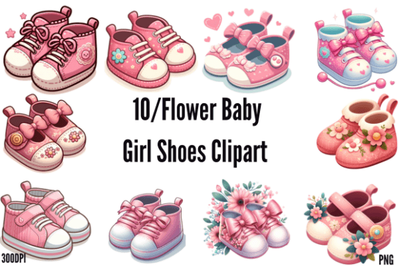 Download Flower Baby Girl Shoes Clipart - Shoes Collection