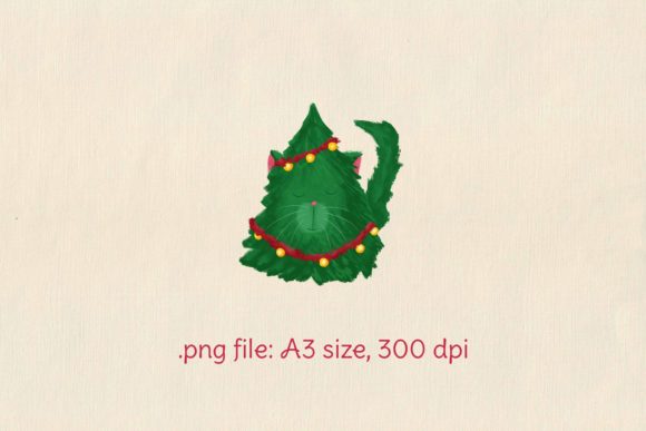 Download Funny Christmas Cat  Illustration - Cat Collection