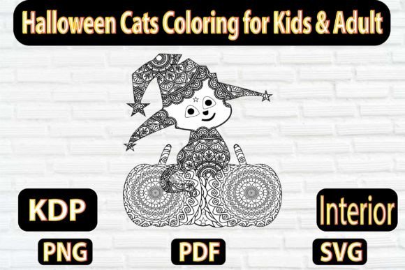 Download Cute Halloween Cats Coloring Page - Cat Collection