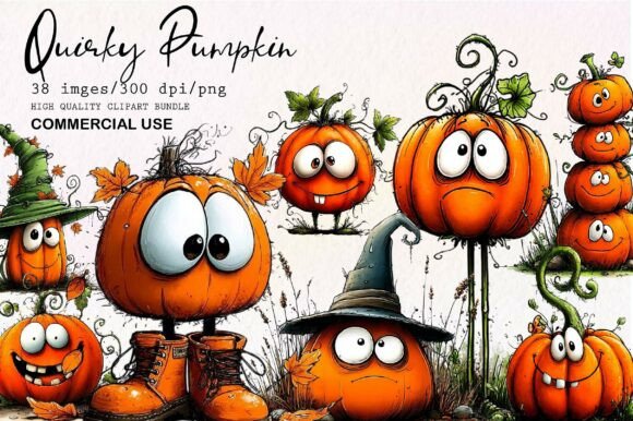Download Quirky Pumpkin Clipart PNG - Premium Resources