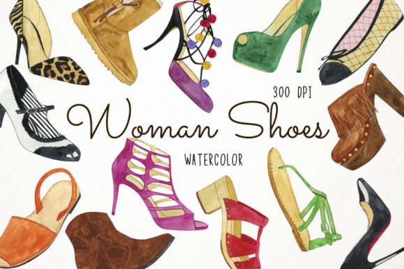 Download Watercolor Shoes Clipart, Fashion - Shoes Collection