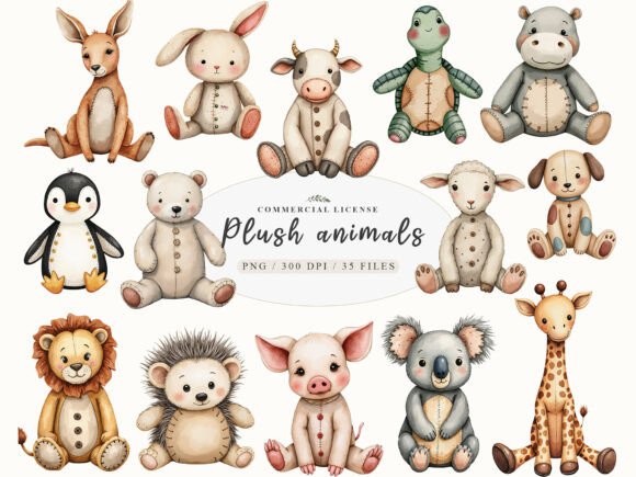 Download Vintage Knitted Plush Baby Animals Png - Baby animals png Collection