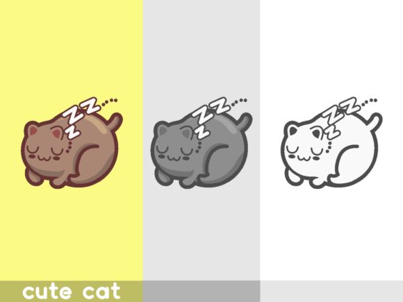 Download Vector Cute Cat Illustration "Sleep" - Cat Collection