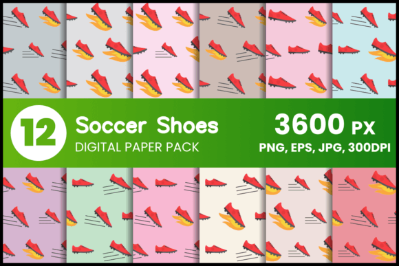 Download Soccer Shoes Digital Paper Set - Shoes Collection