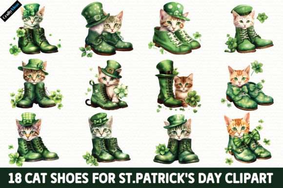 Download Cat Shoes for St.Patrick's Day Clipart - Cat Collection