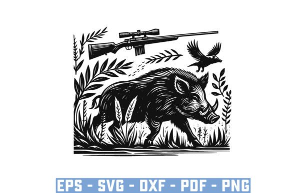 Download Wild Boar Hunter Pig Silhouette Bundle - Premium Bundle